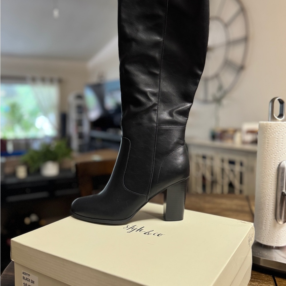Style & Co. Black Over the Knee Boots